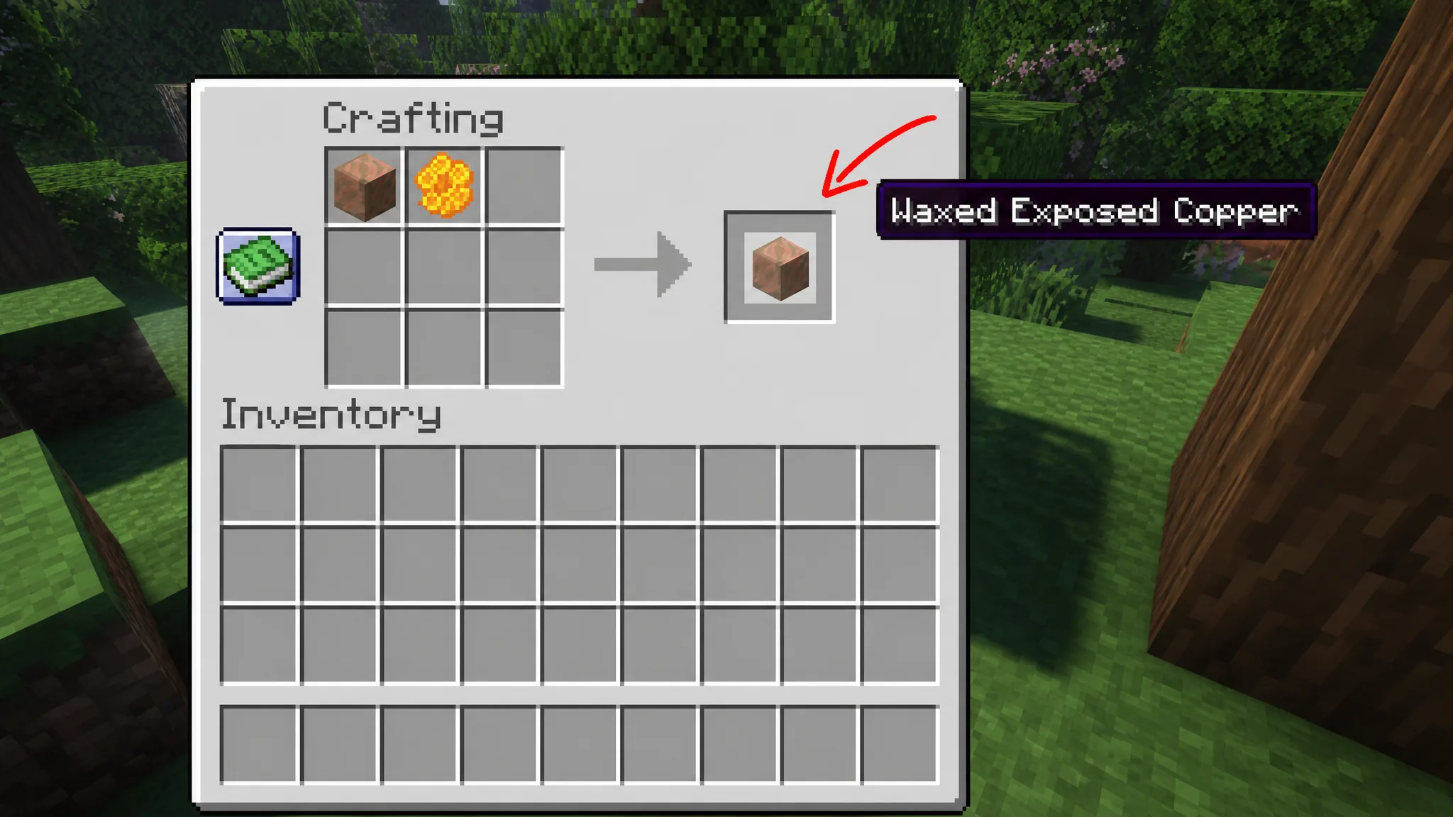 Wax Copper Blocks using Honeycombs in Minecraft