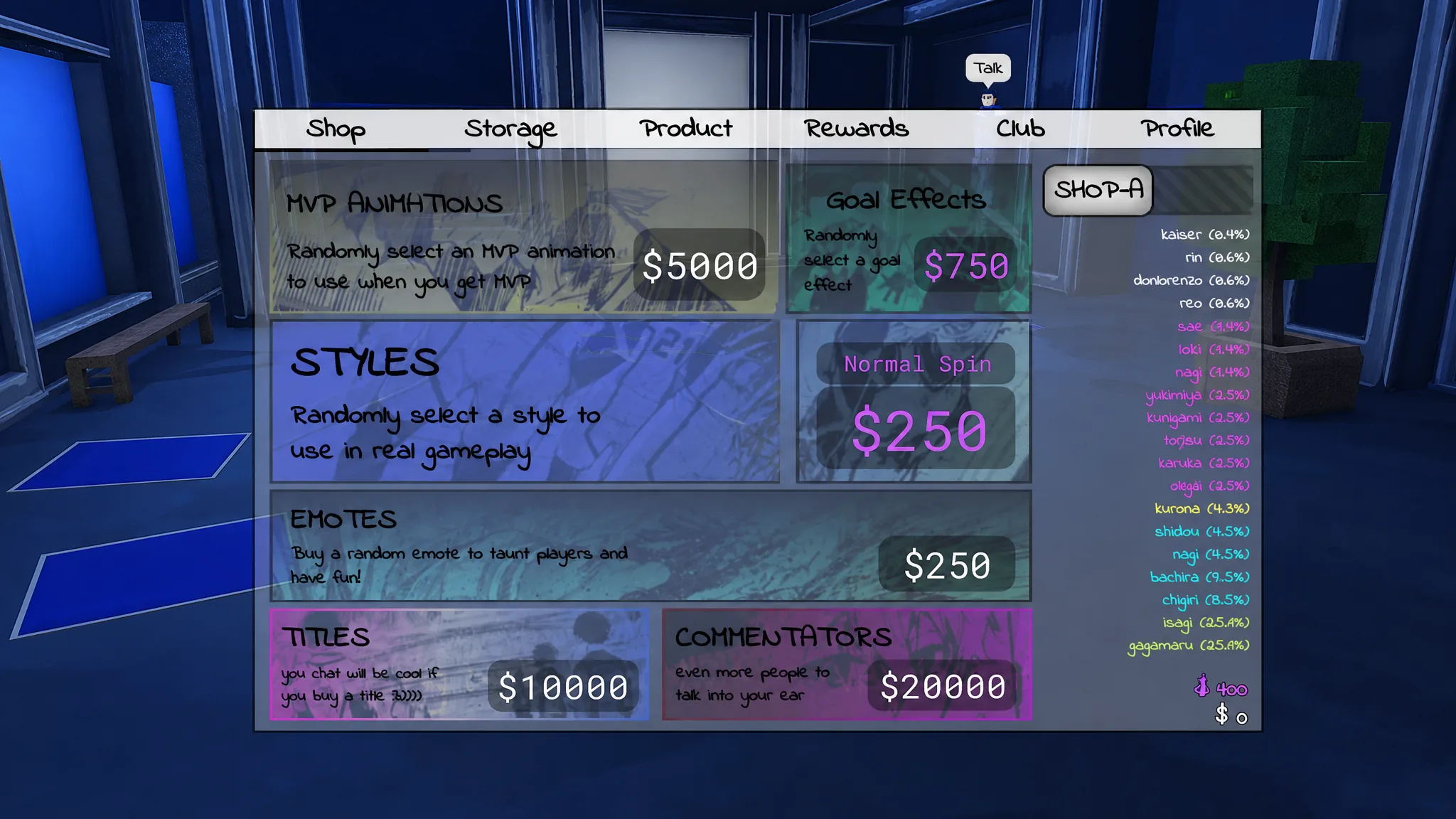 The Azure Latch Menu