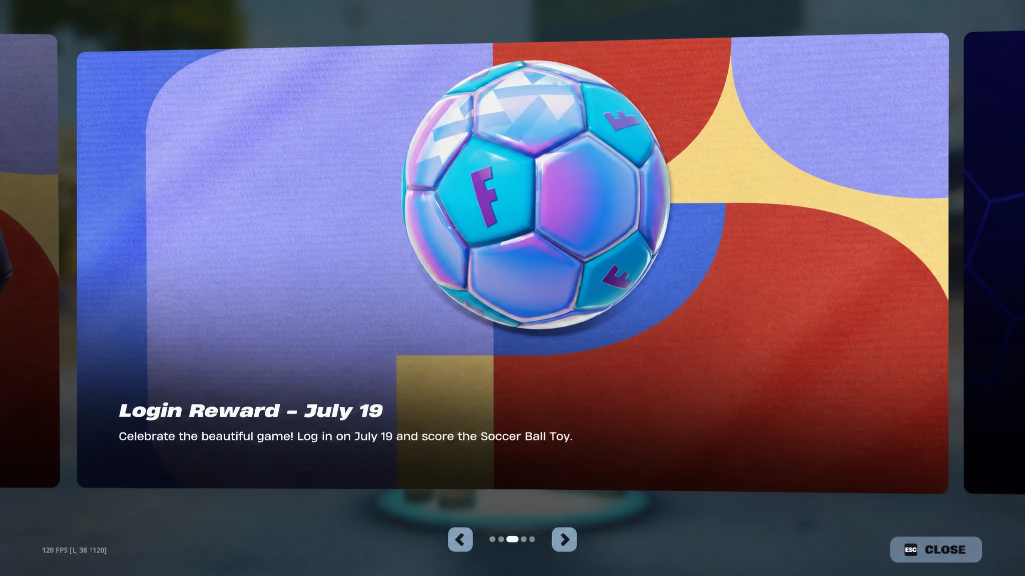 Fortnite Soccer Ball Toy in the in-game News Feed
