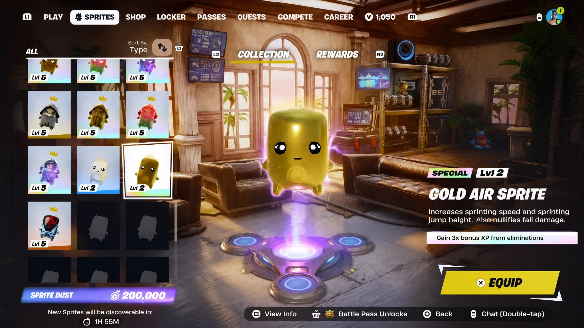 Golden Air Sprite in Fortnite