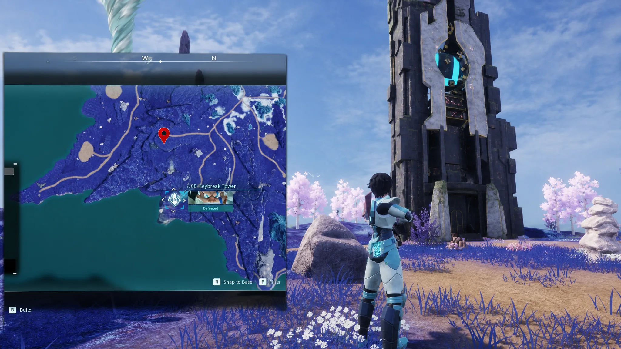 Feybreak Tower altar that teleports players to Sunreach in Palworld