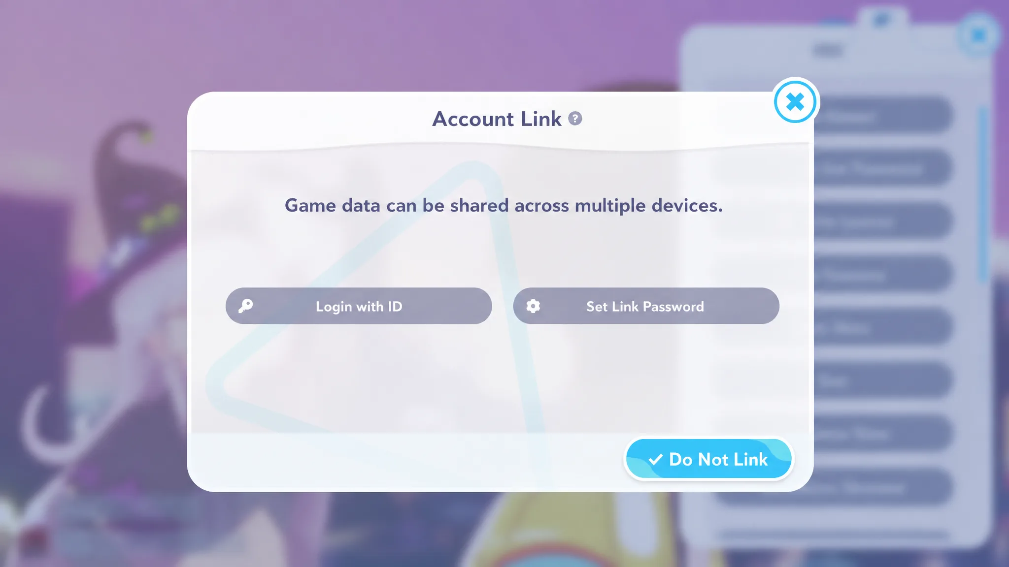 hololive Dreams starting screen with the Menu button in the top-right corner