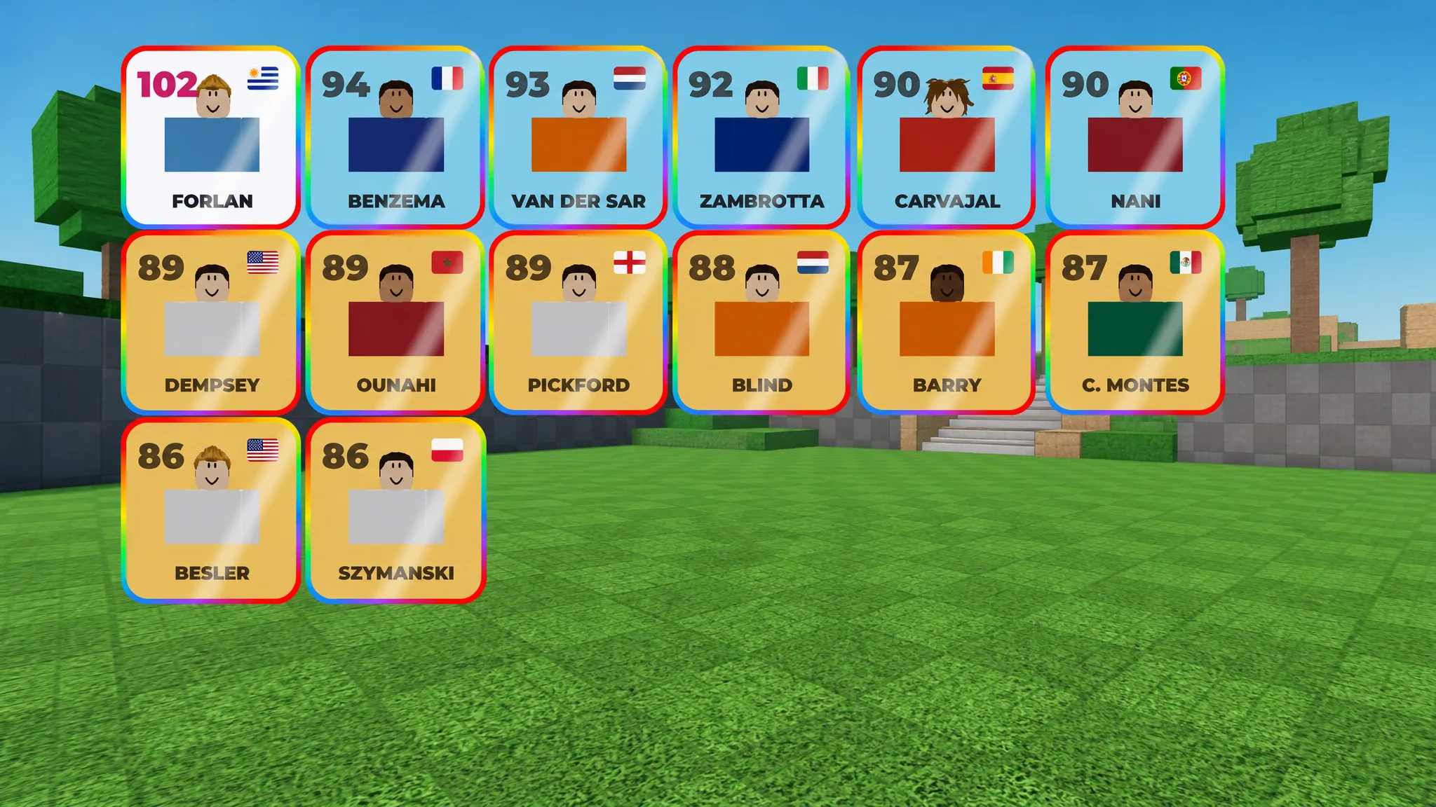 The Shinies in Build A Soccer Team