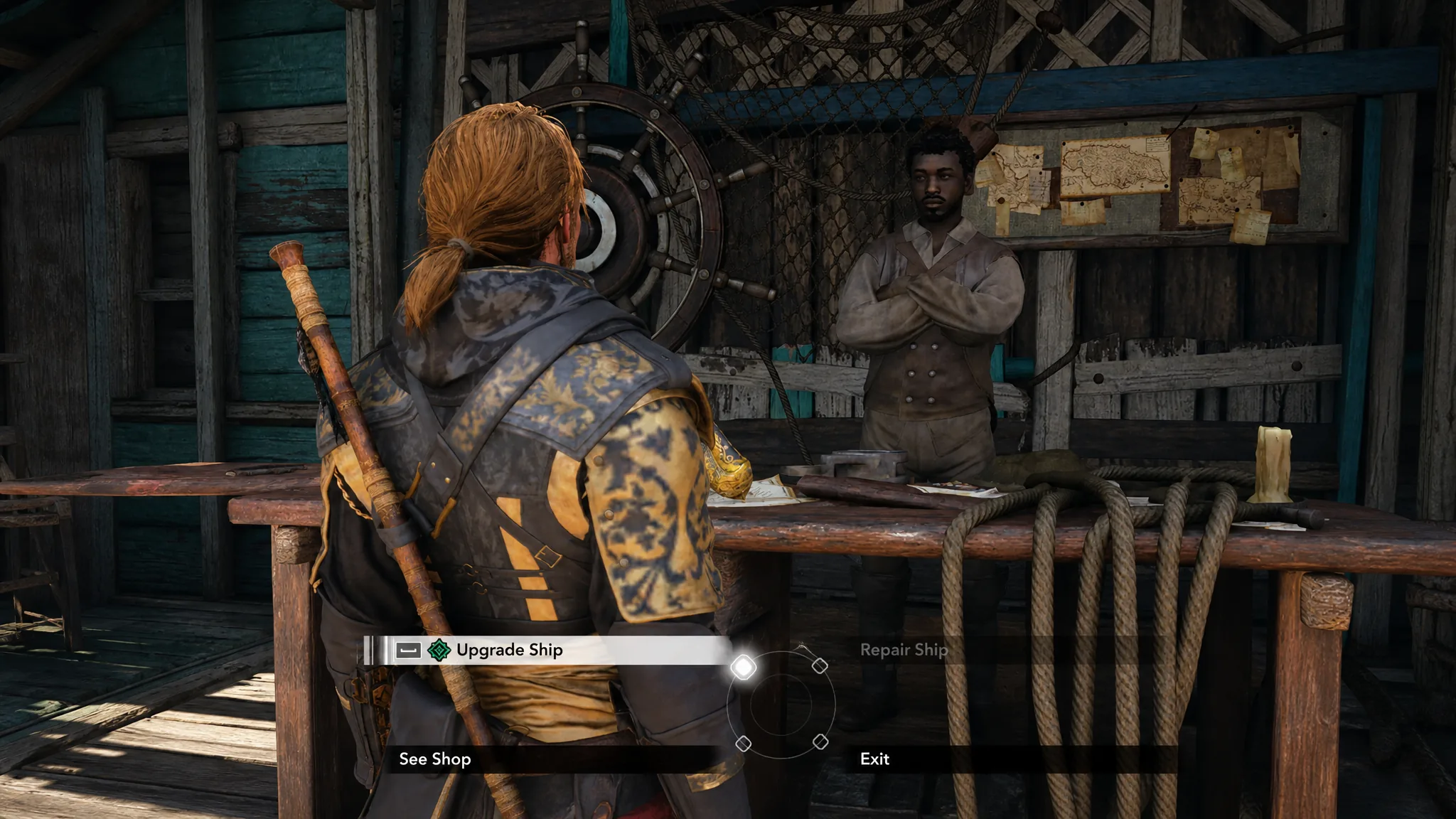 The Jackdaw docked in Assassin's Creed Black Flag Resynced