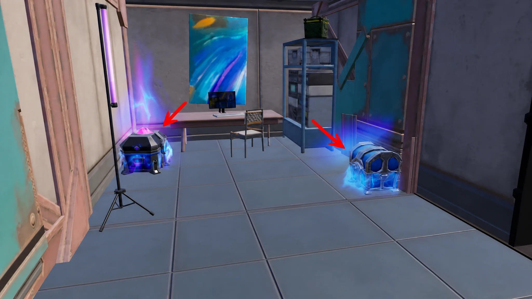 Inside of a Renegade Vault in Fortnite