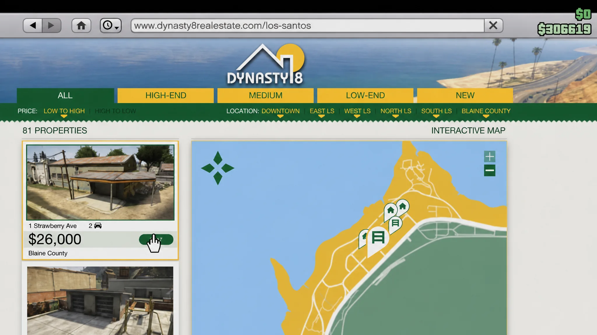 Buying property in GTA Online