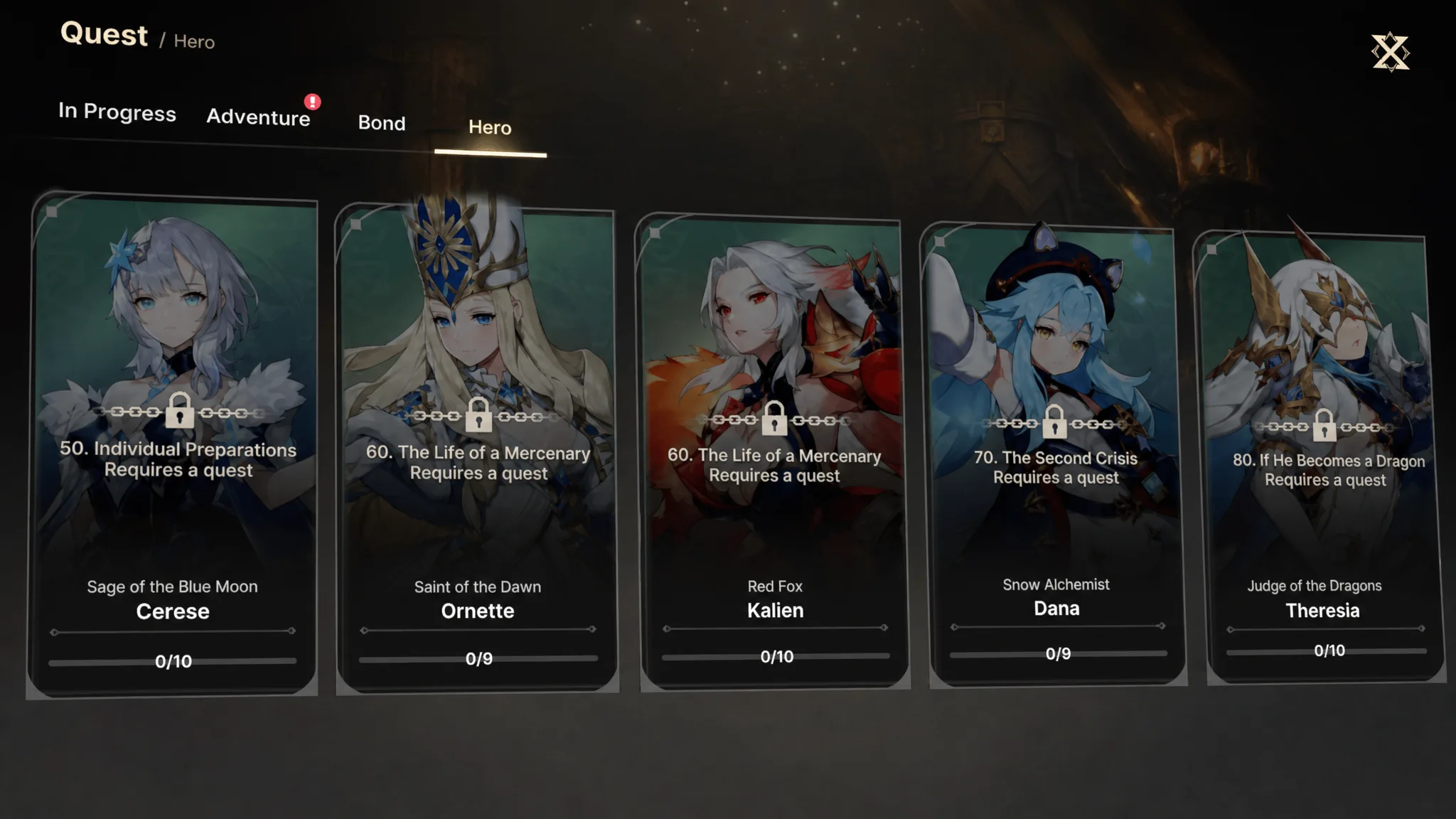 Hero quests in DragonSword: Awakening