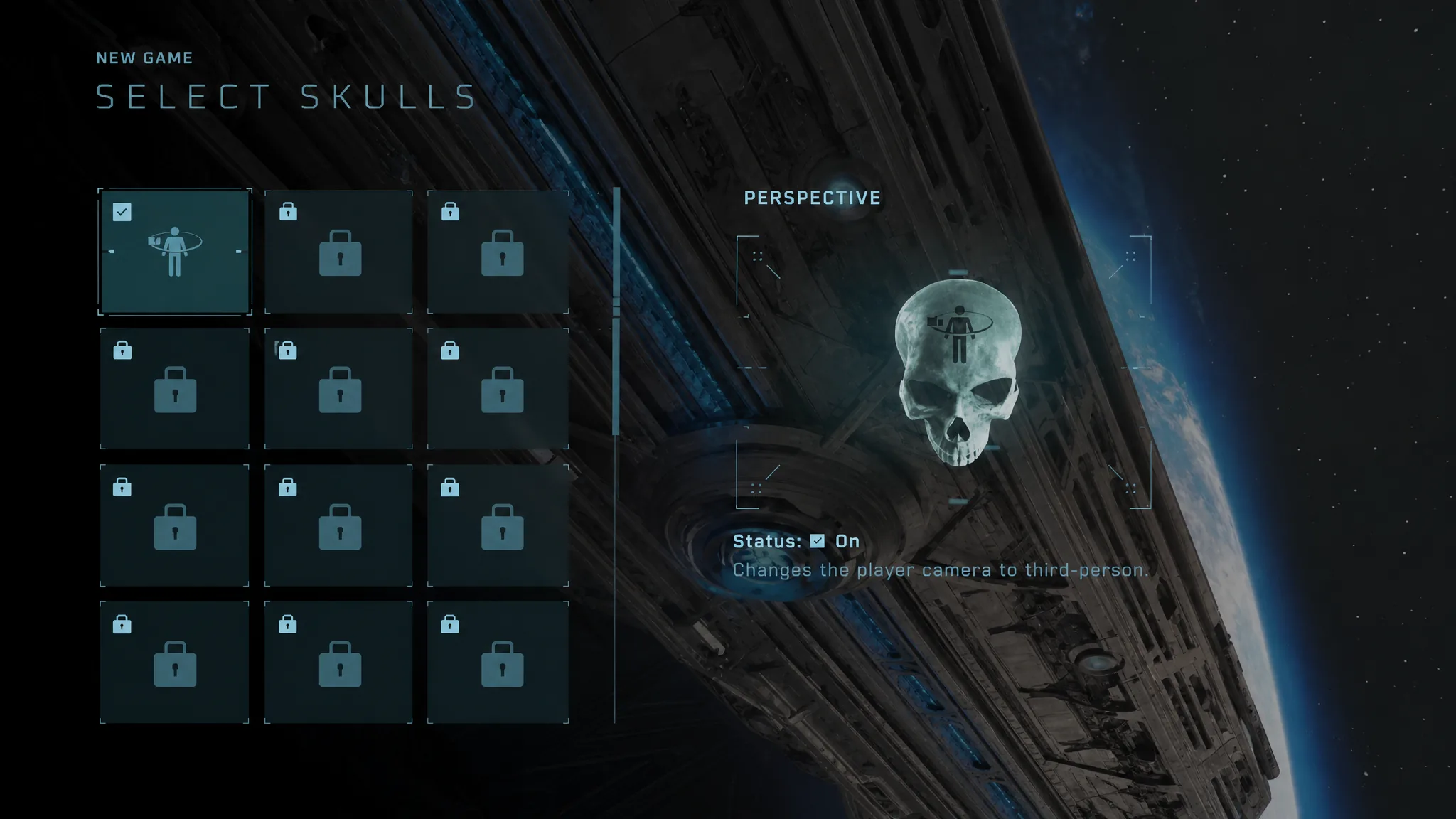 Selecting the Perspective skull in Halo Campaign Evolved