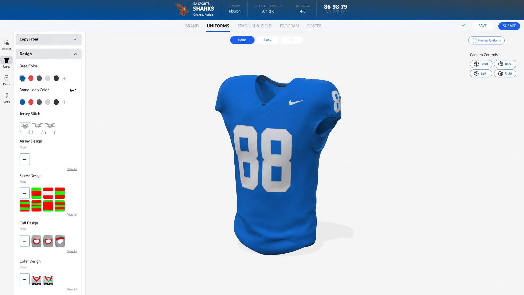 Creating the jersey for your school in College Footall 27