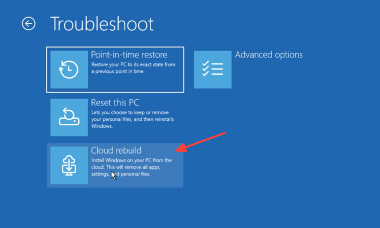 Cloud Rebuild in Windows 11 26H2: How the New WinRE Recovery Option Works