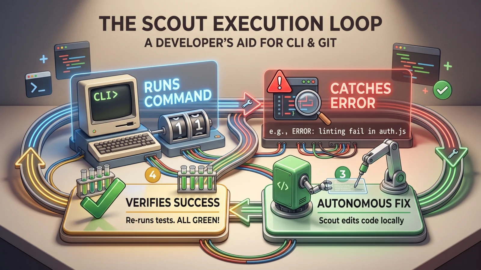 如何使用 Microsoft Scout 运行 Git 和 Shell 命令