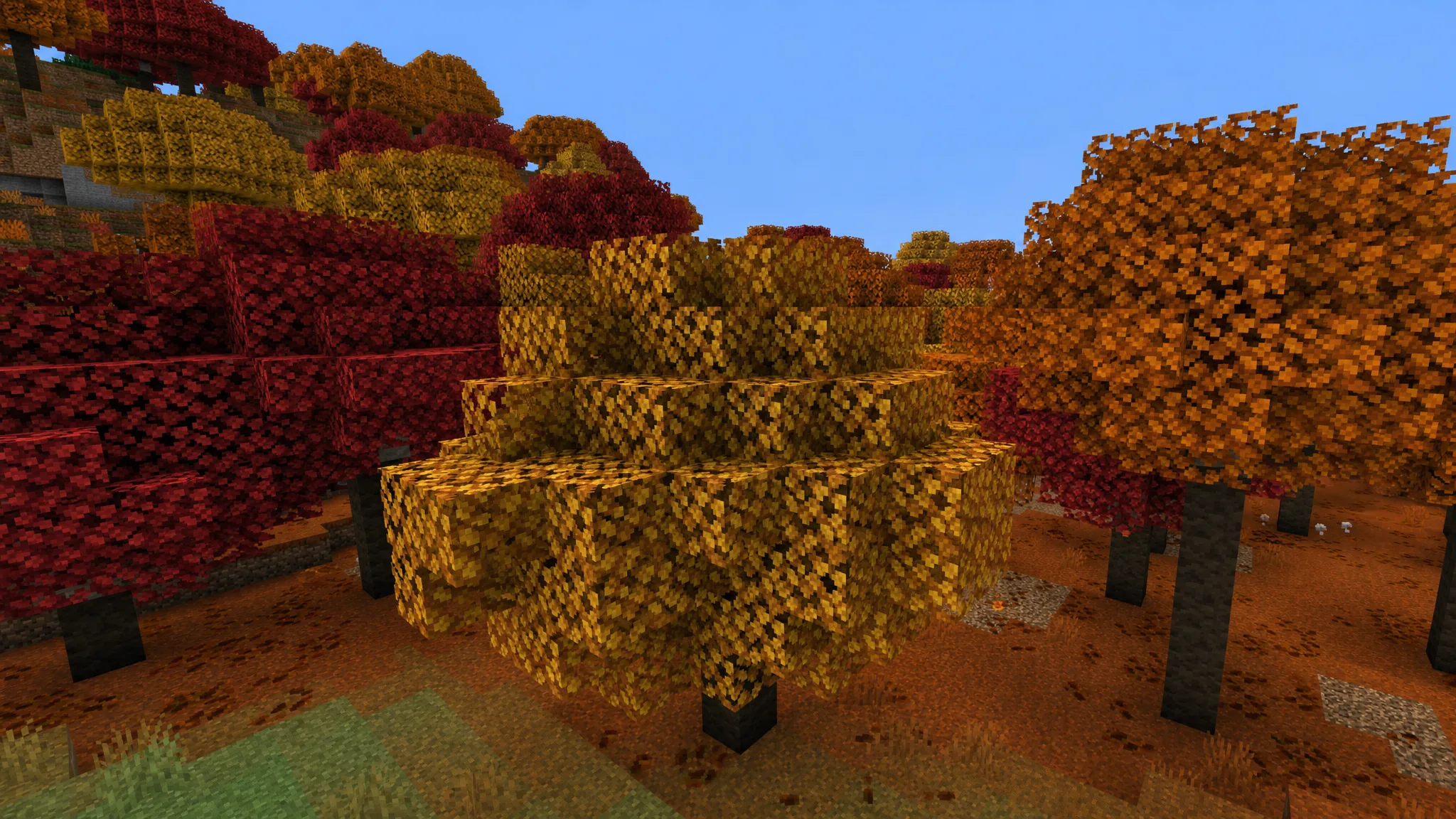Different Color Poplar Trees in Minecraft