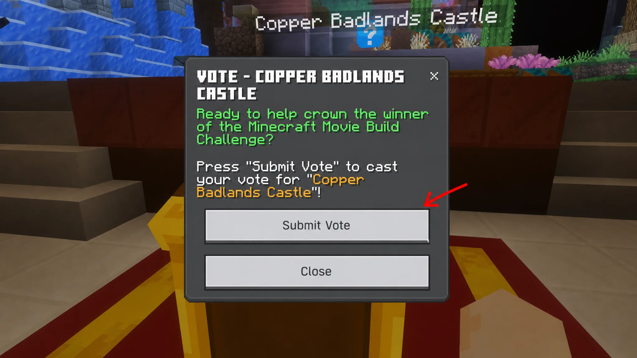 Submit vote for your favorite minecraft build