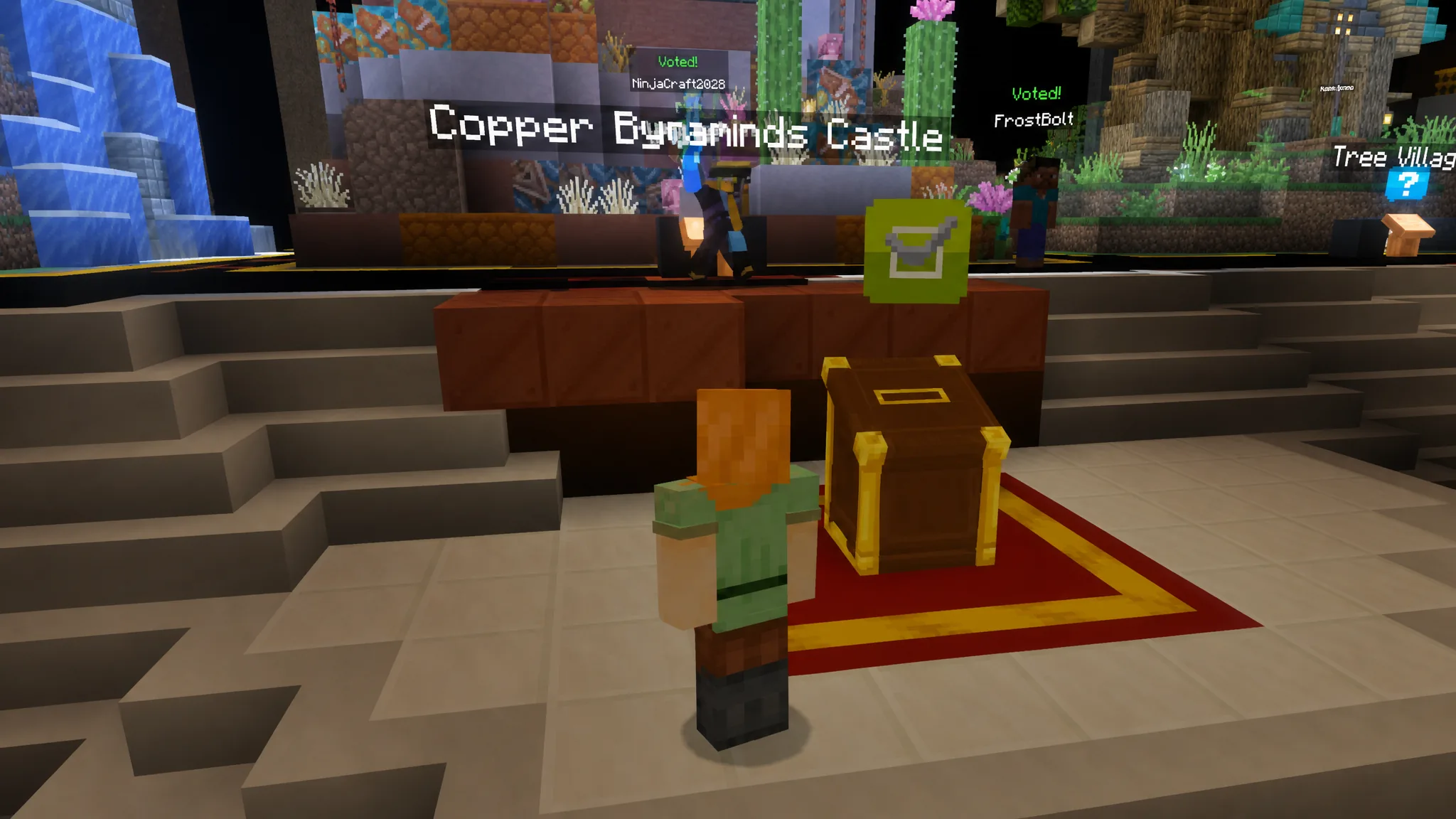 Polling station at the minecraft movie voting event