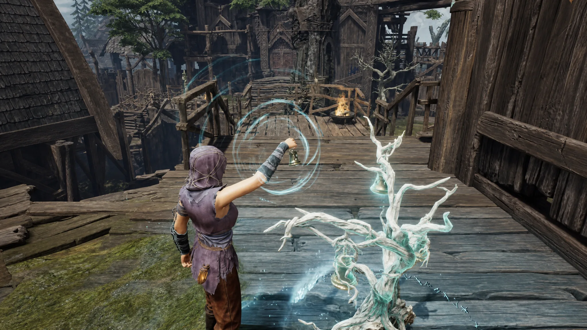 Defeating the Returner Woodling to ring the bell and extract in Mistfall Hunter
