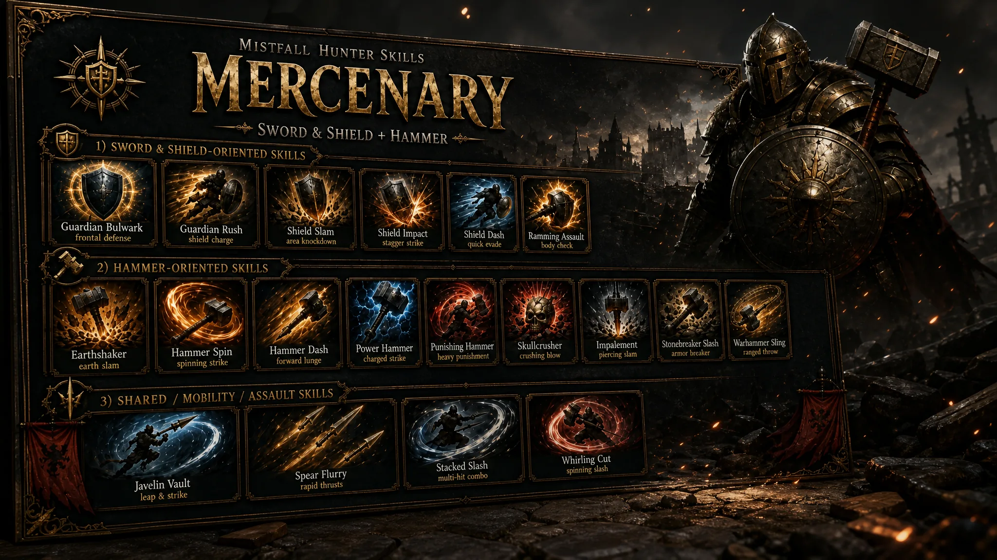 Mistfall Hunter Mercenary Skills