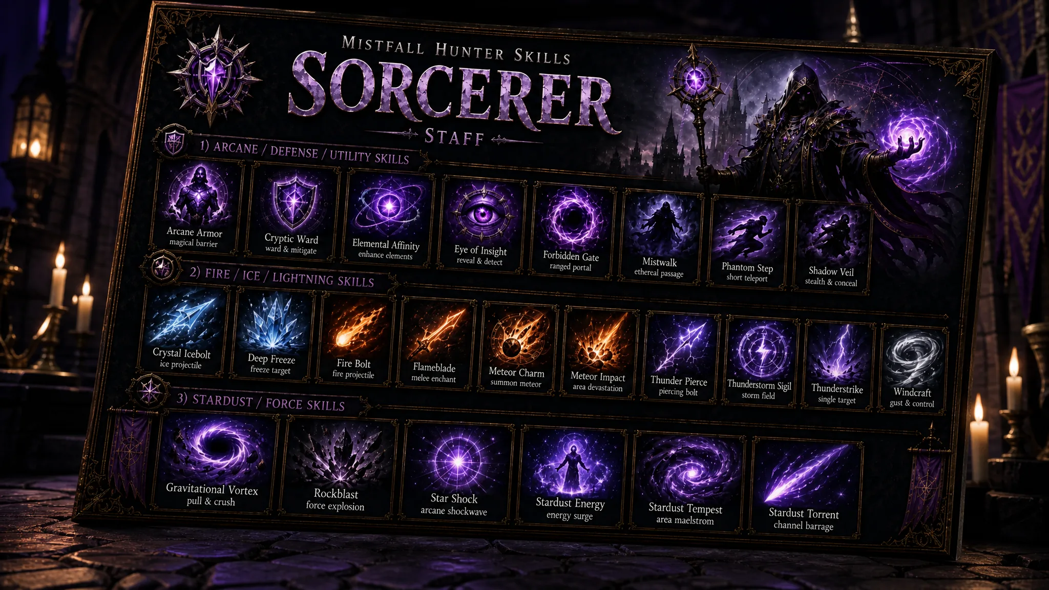 Mistfall Hunter Sorcerer Skills