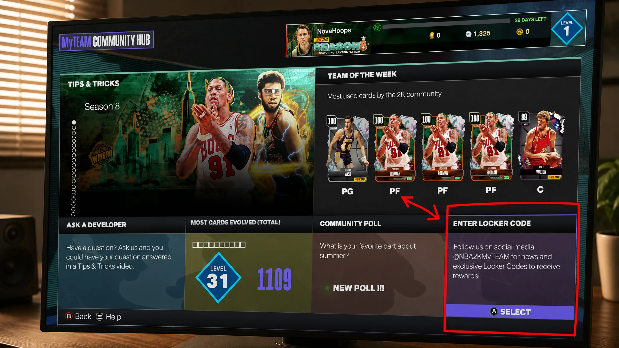 Enter the code and get the rewards