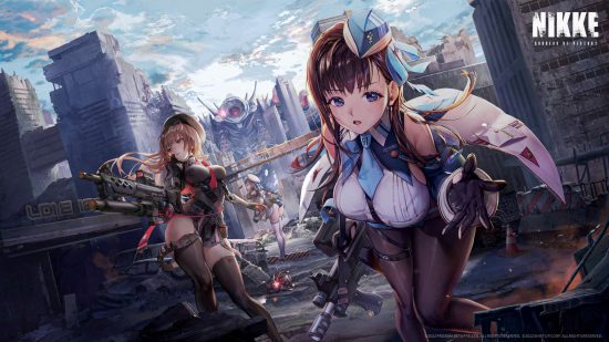 Nikke codes - female characters walking through a city