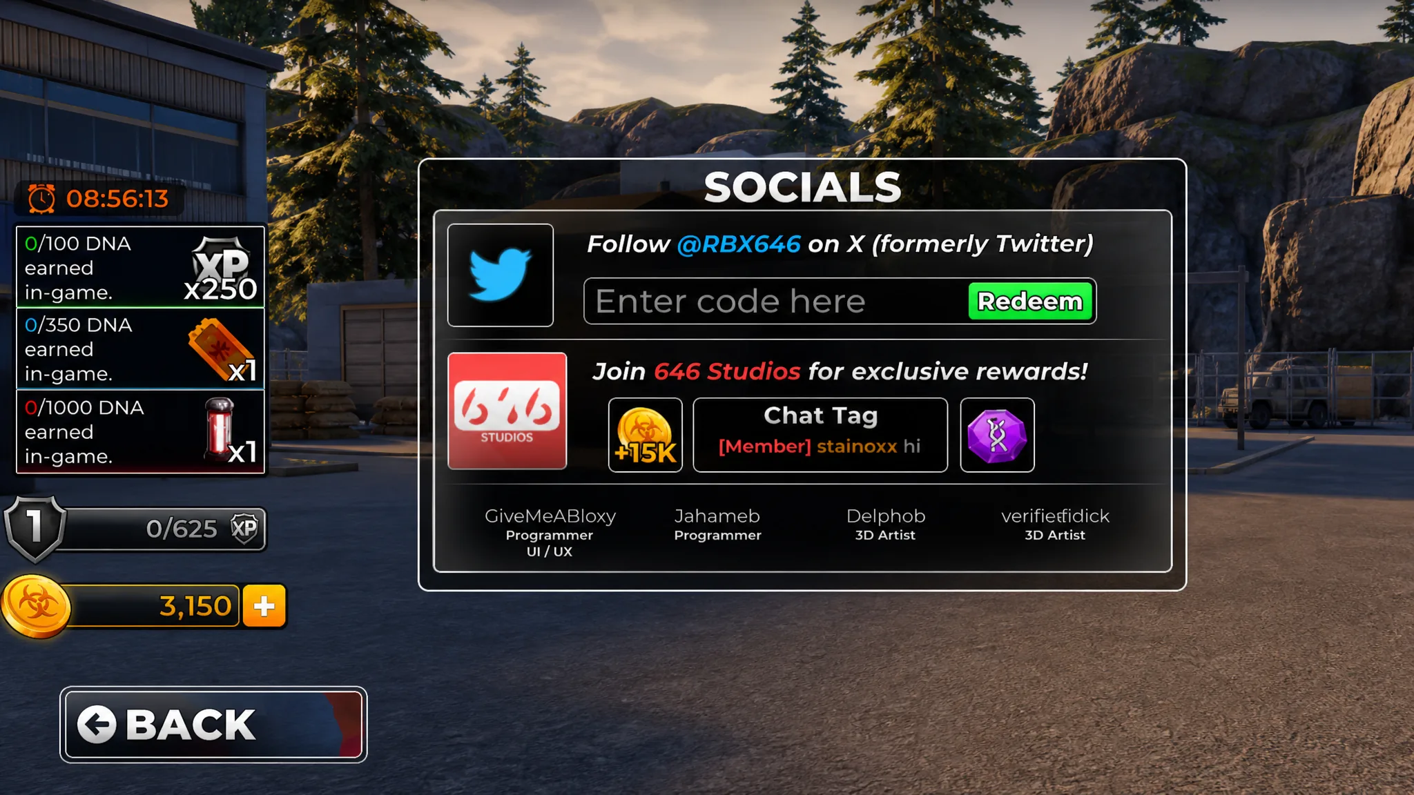 How to redeem outbreak codes in the roblox game