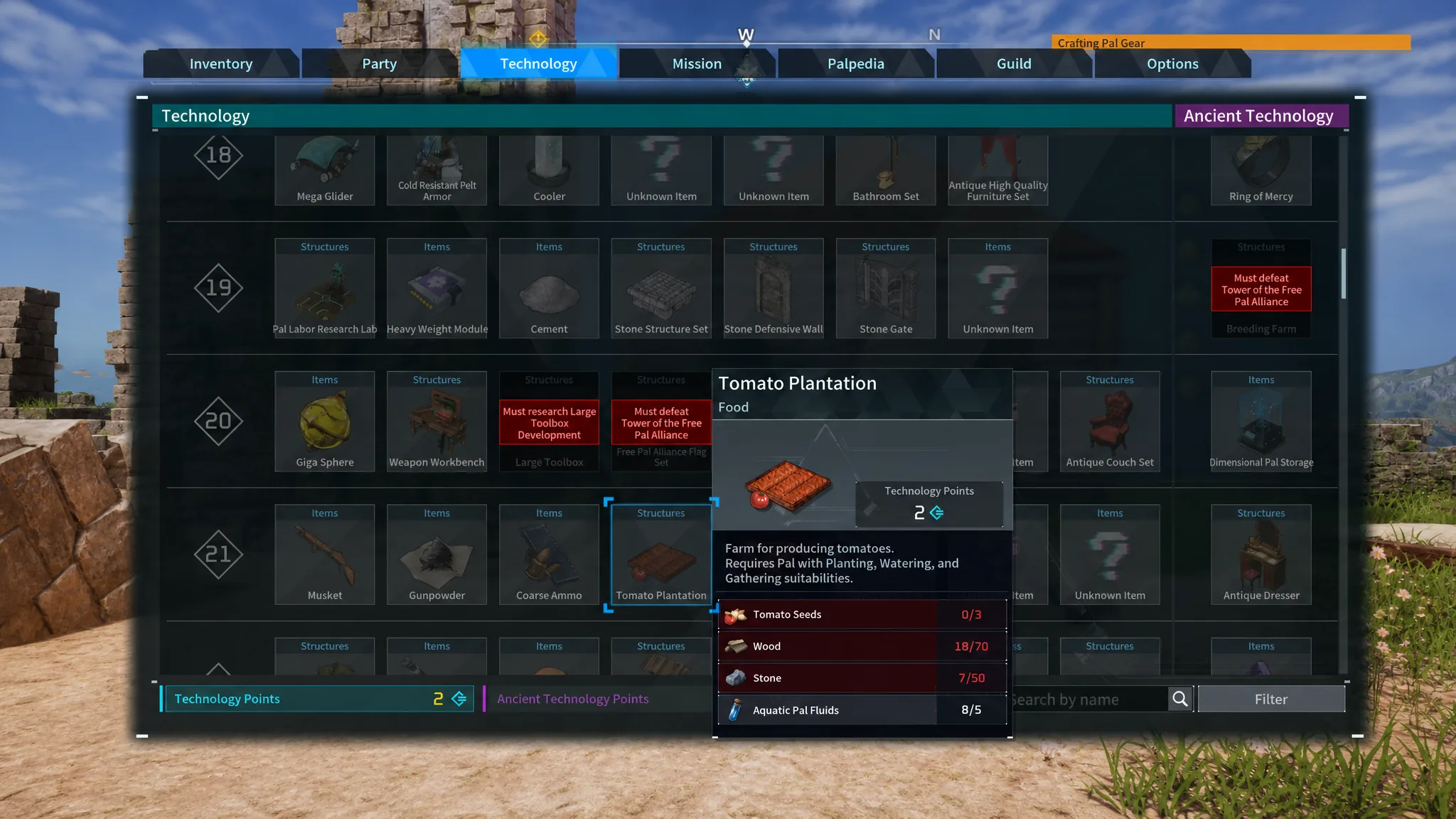 A player collecting crop seeds in Palworld