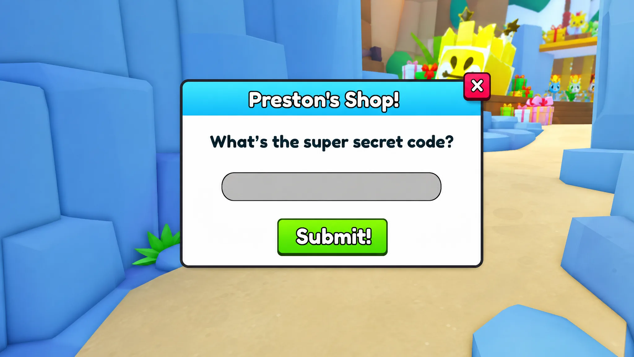 Preston's Shop Super Secret Code in Pet Simulator 99