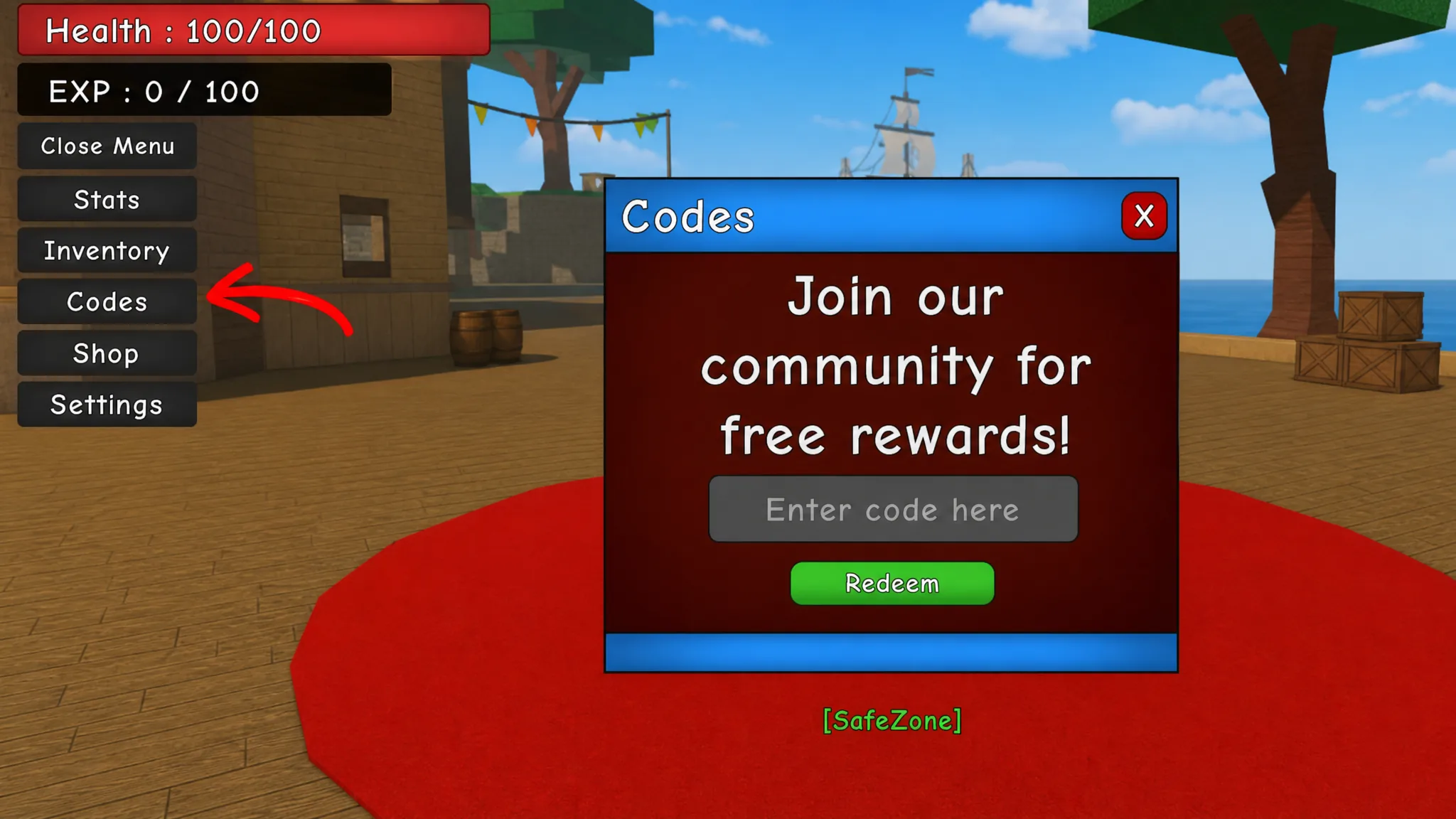 How to redeem Rise Piece codes