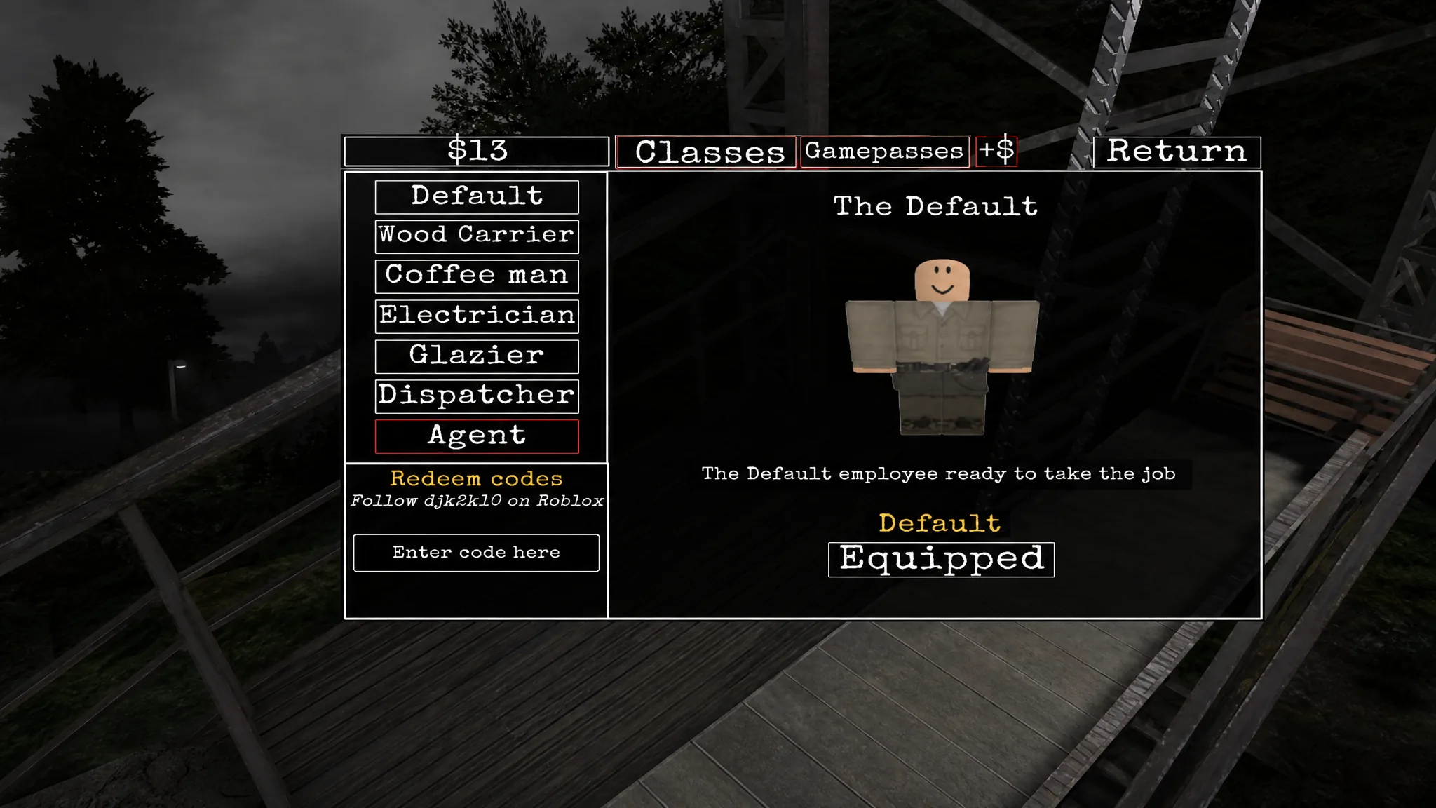 Roblox main menu and the Looking Out code system