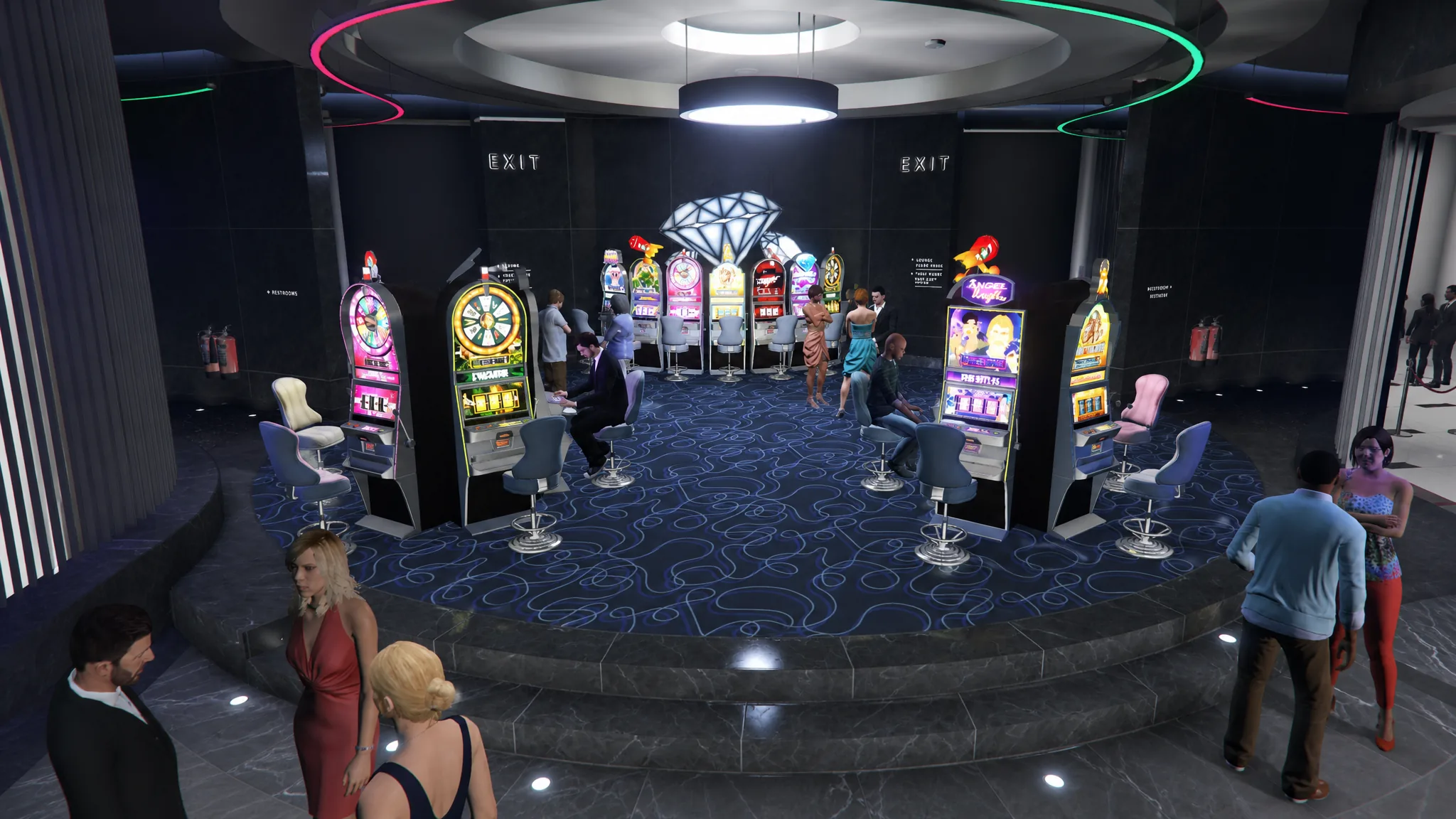 GTA Online Diamond Casino floor with gambling tables