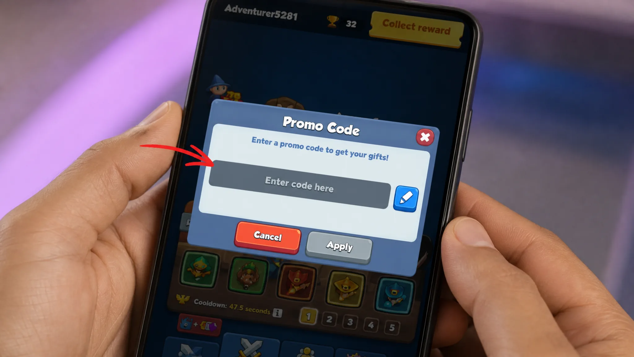 Code Redemption mobile