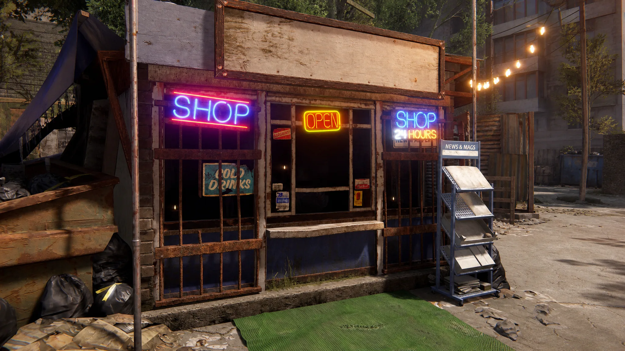 A Rentable Shop monument as it appears in Rust