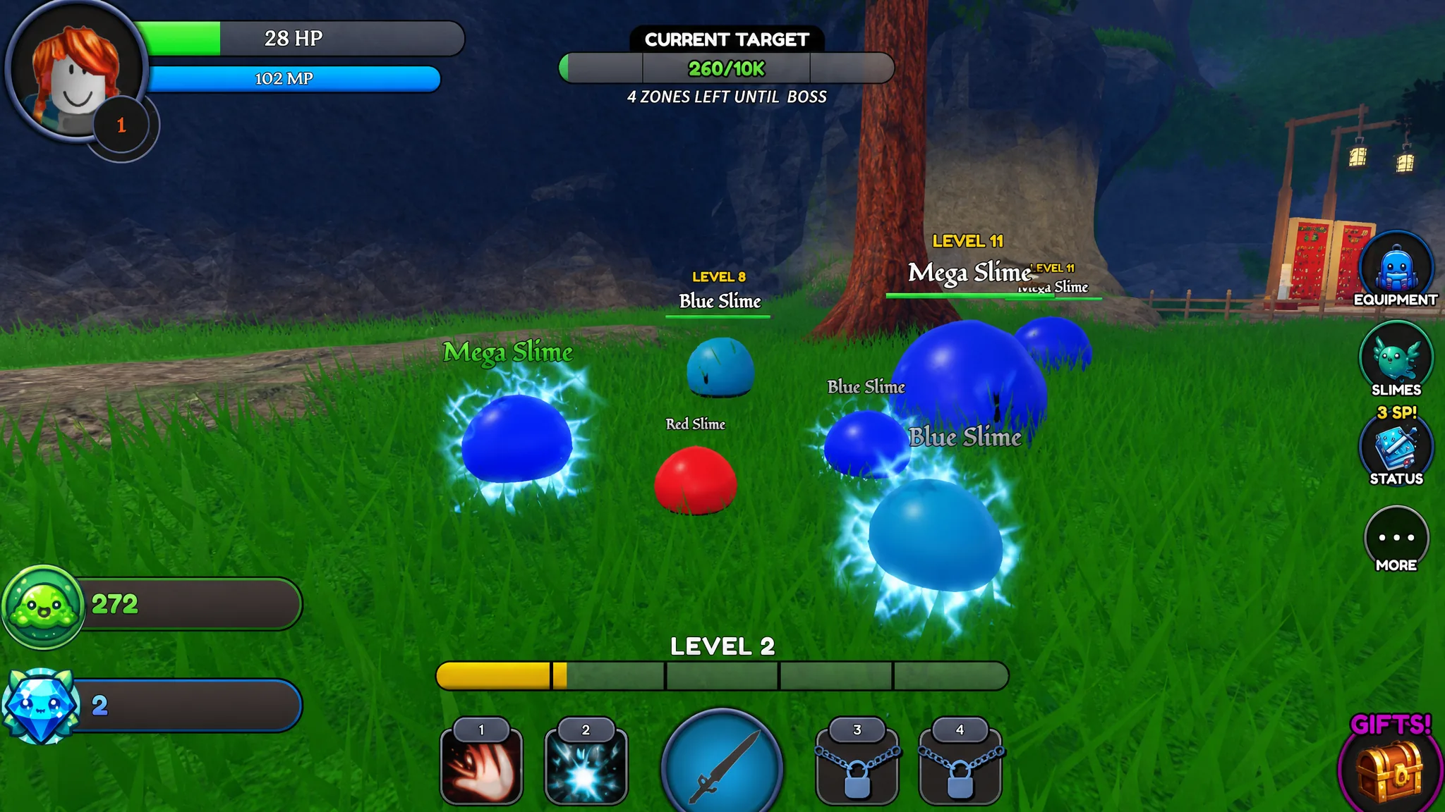 fighting mega slime in new slime slaying simulator
