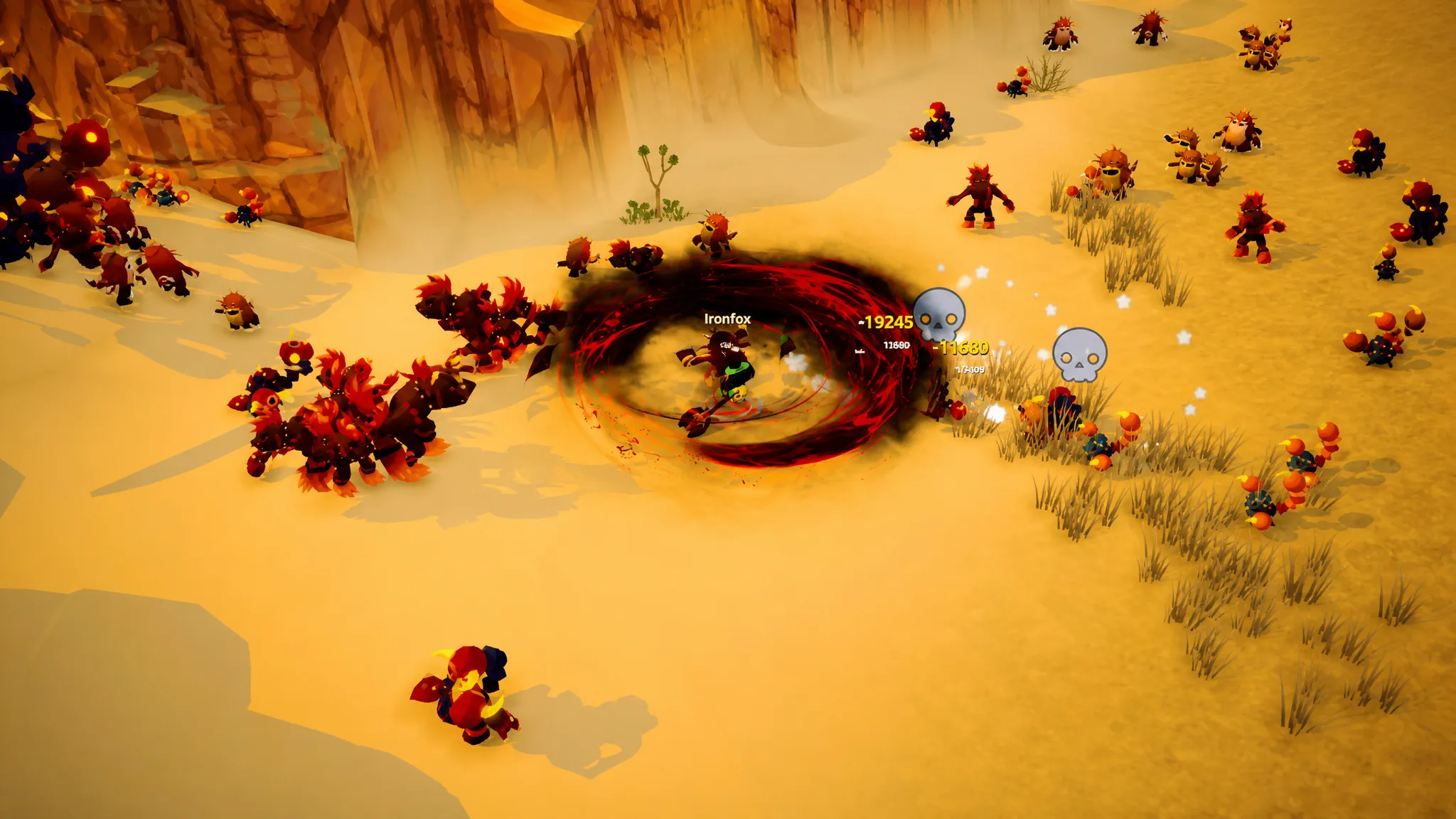 Warrior killing enemies in SpiritVale