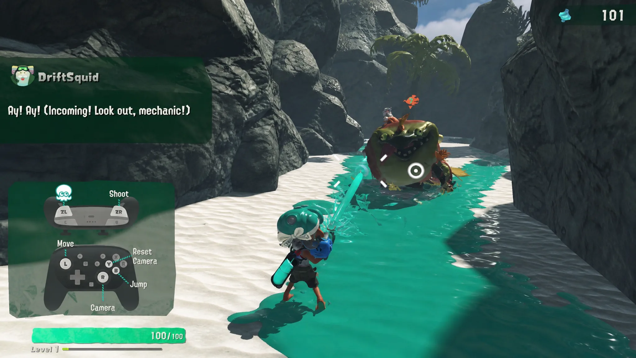 Facing the boss Salmonid at the end of Pantree Beach
