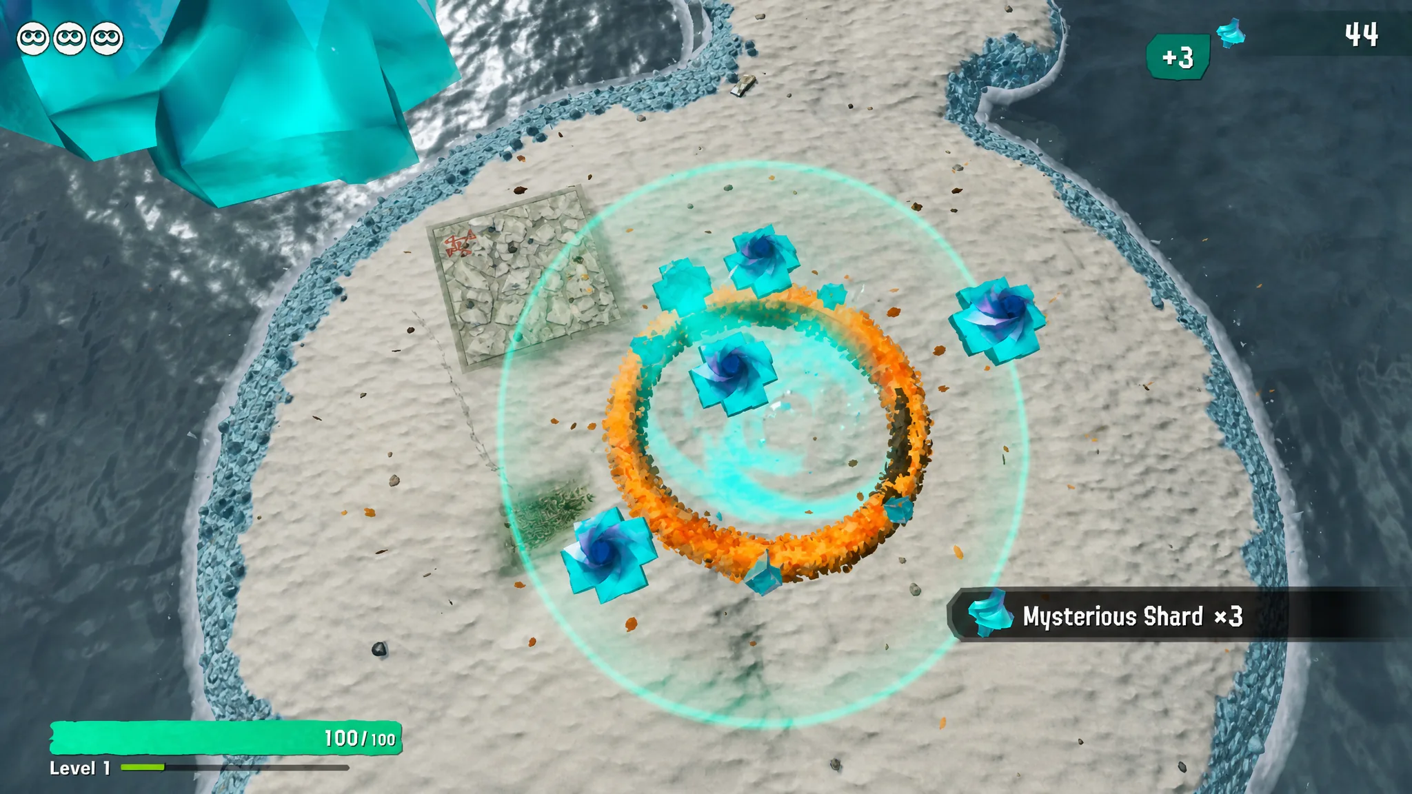Collecting stacked rings during a Bot Hop