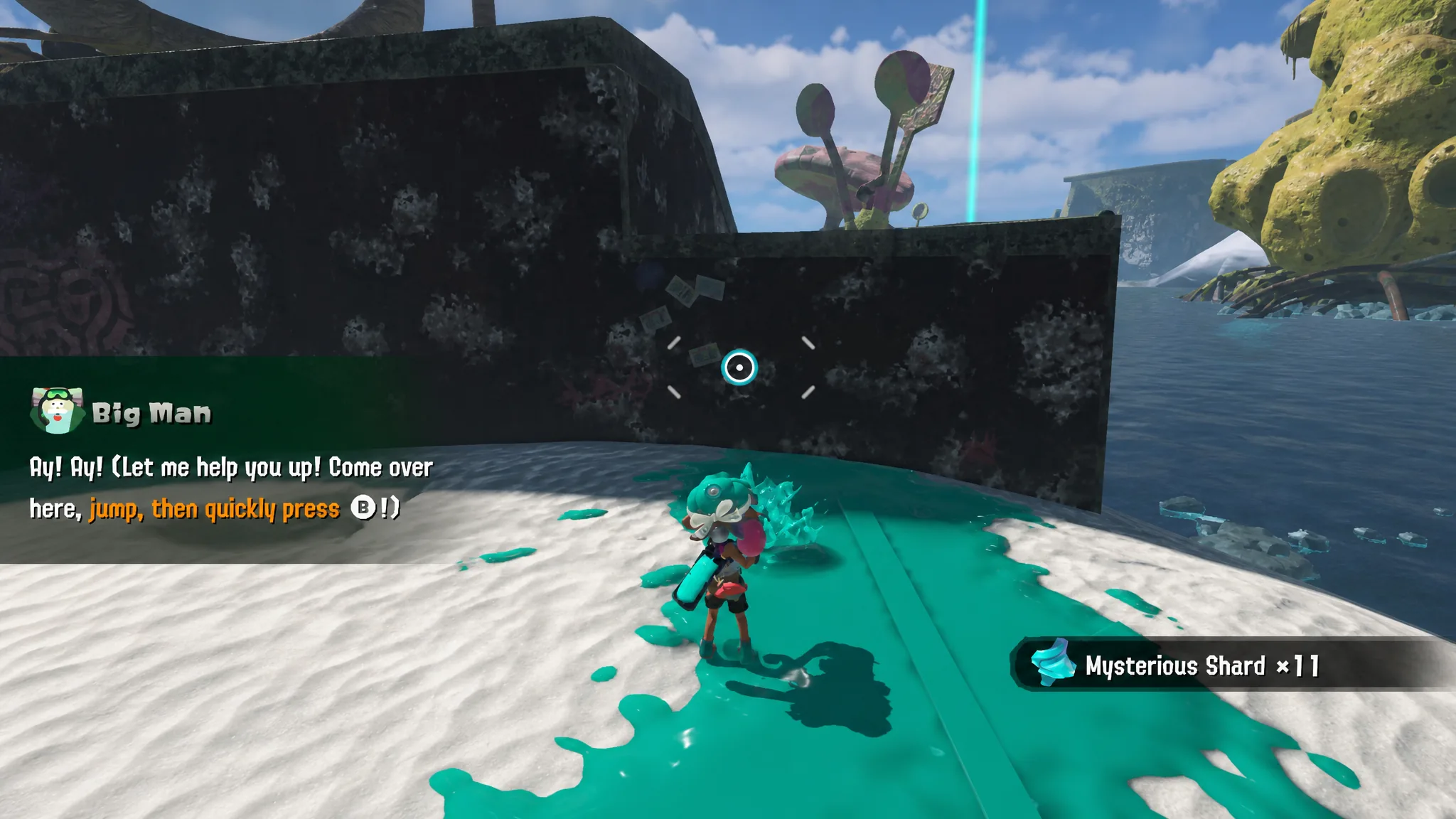 Performing a Bot Hop to scale a wall in Piel Coast