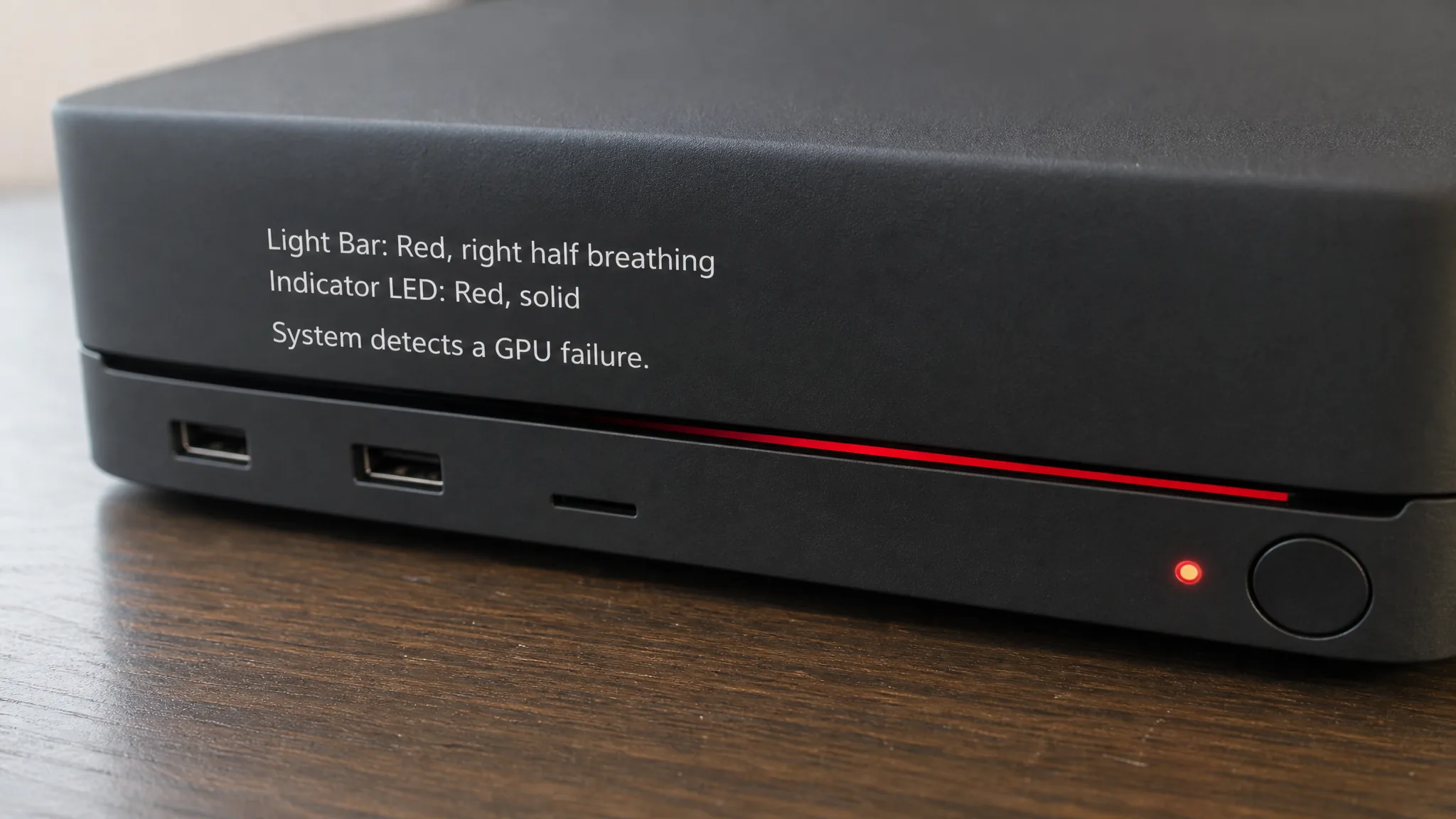 Steam Machine Red Line Of Death indicates GPU Failure
