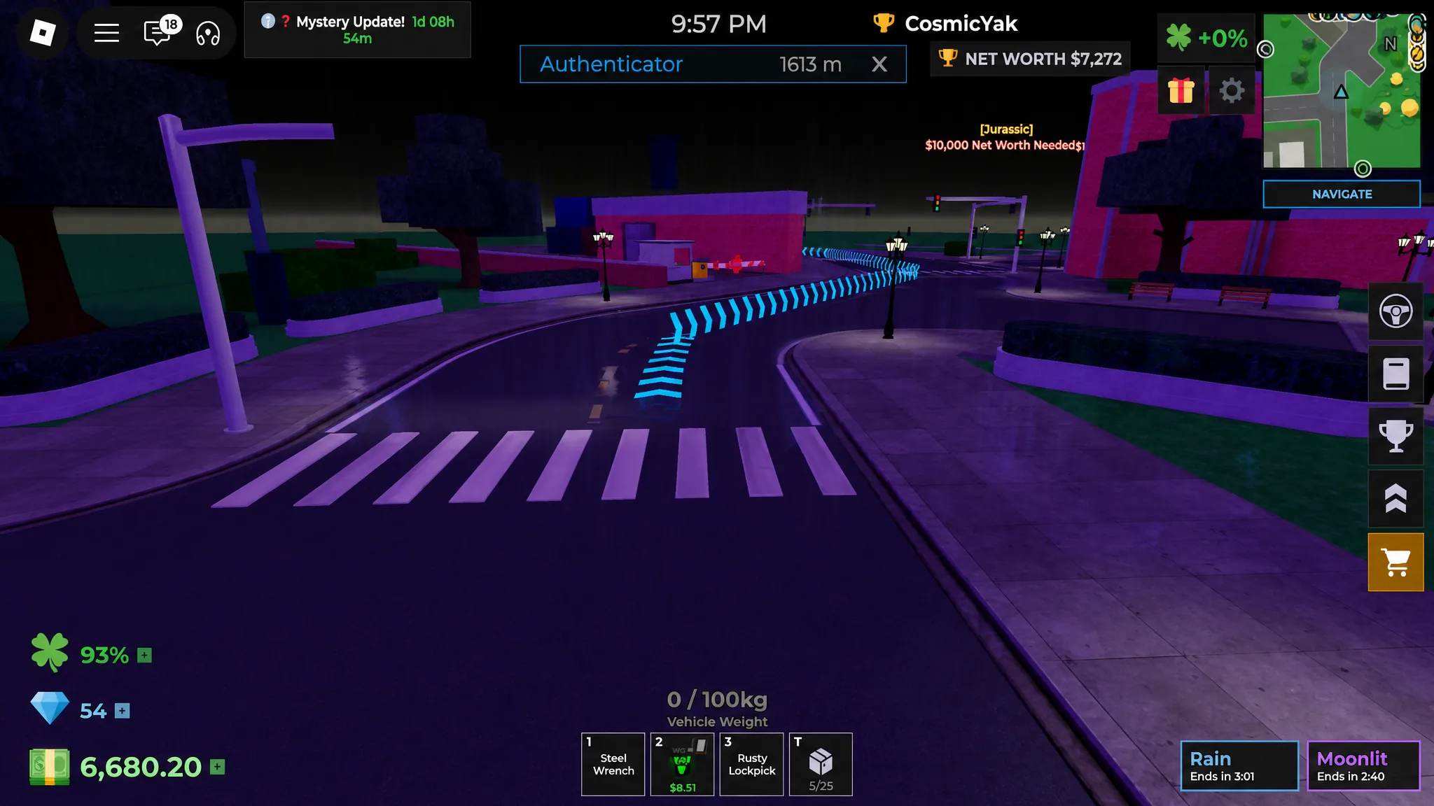 image showing the navigation to Authenticator in Storage Hunters
