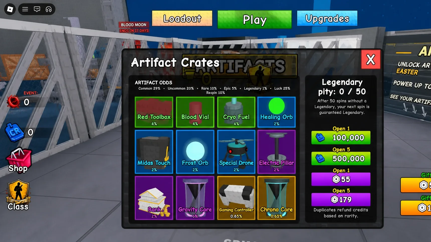 image showing the Artifacts in Survive Zombie Arena