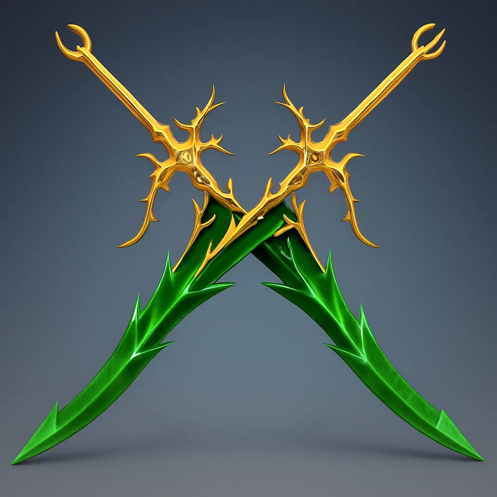 Dual Dark Blade Sword from Haze Seas Roblox Experience