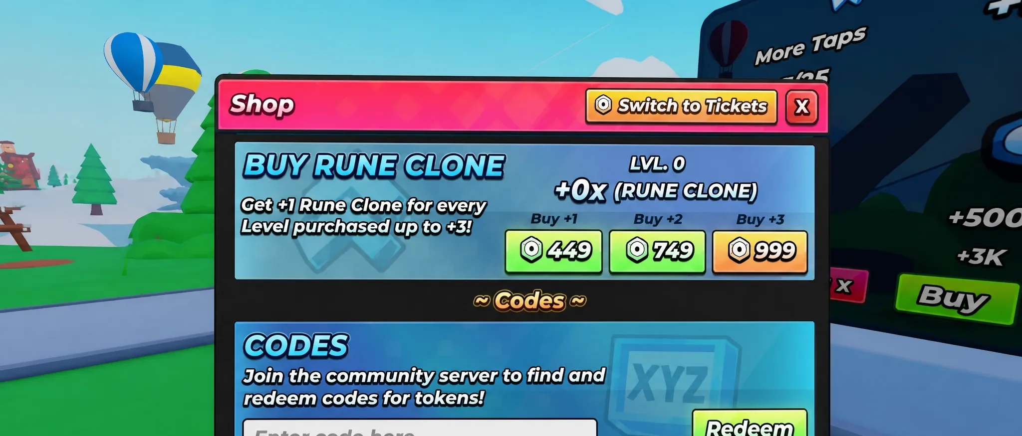 thow to redeem tap incremental codes in the Roblox game
