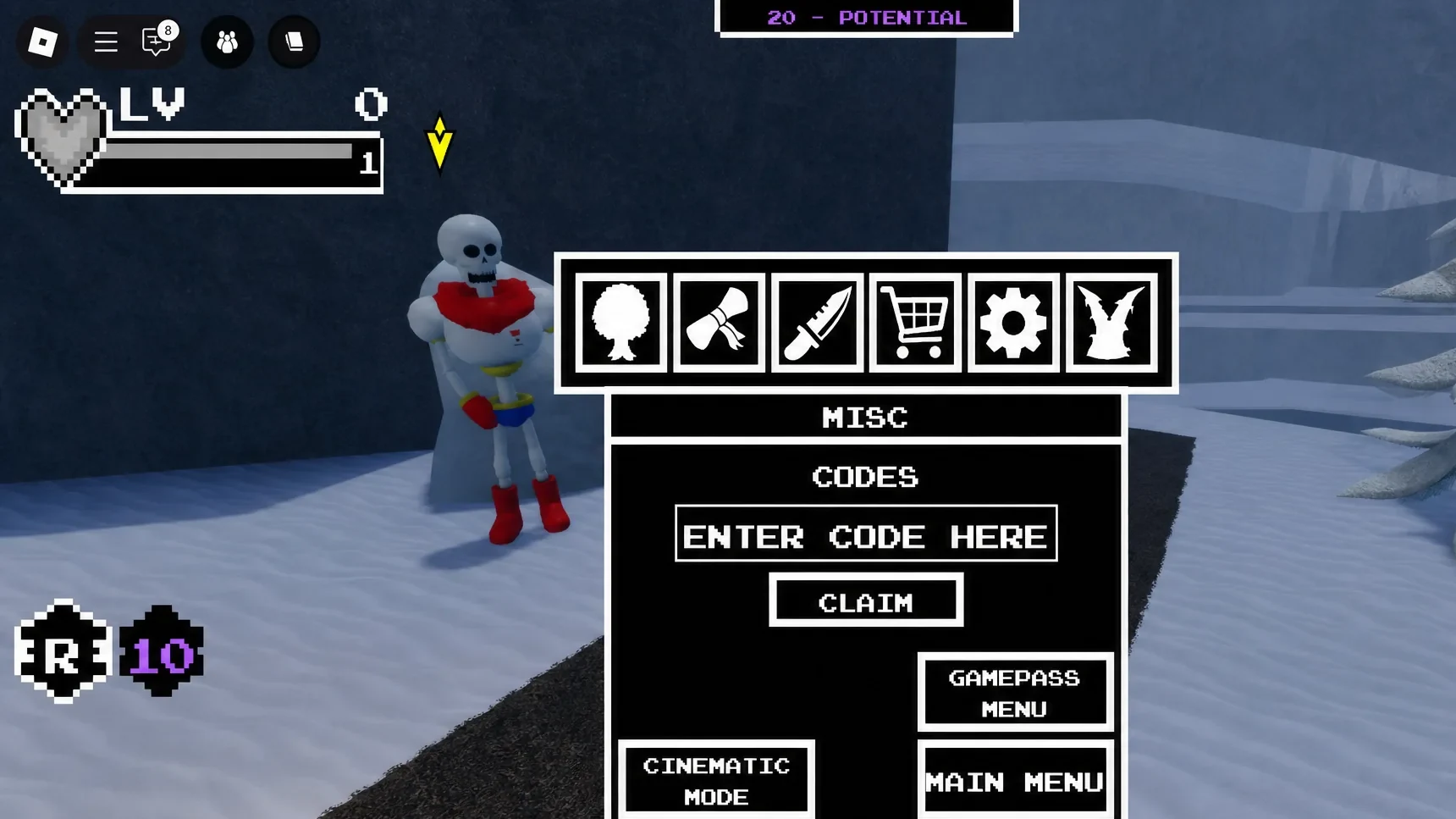 How to redeem codes in Undertale Fractured Time