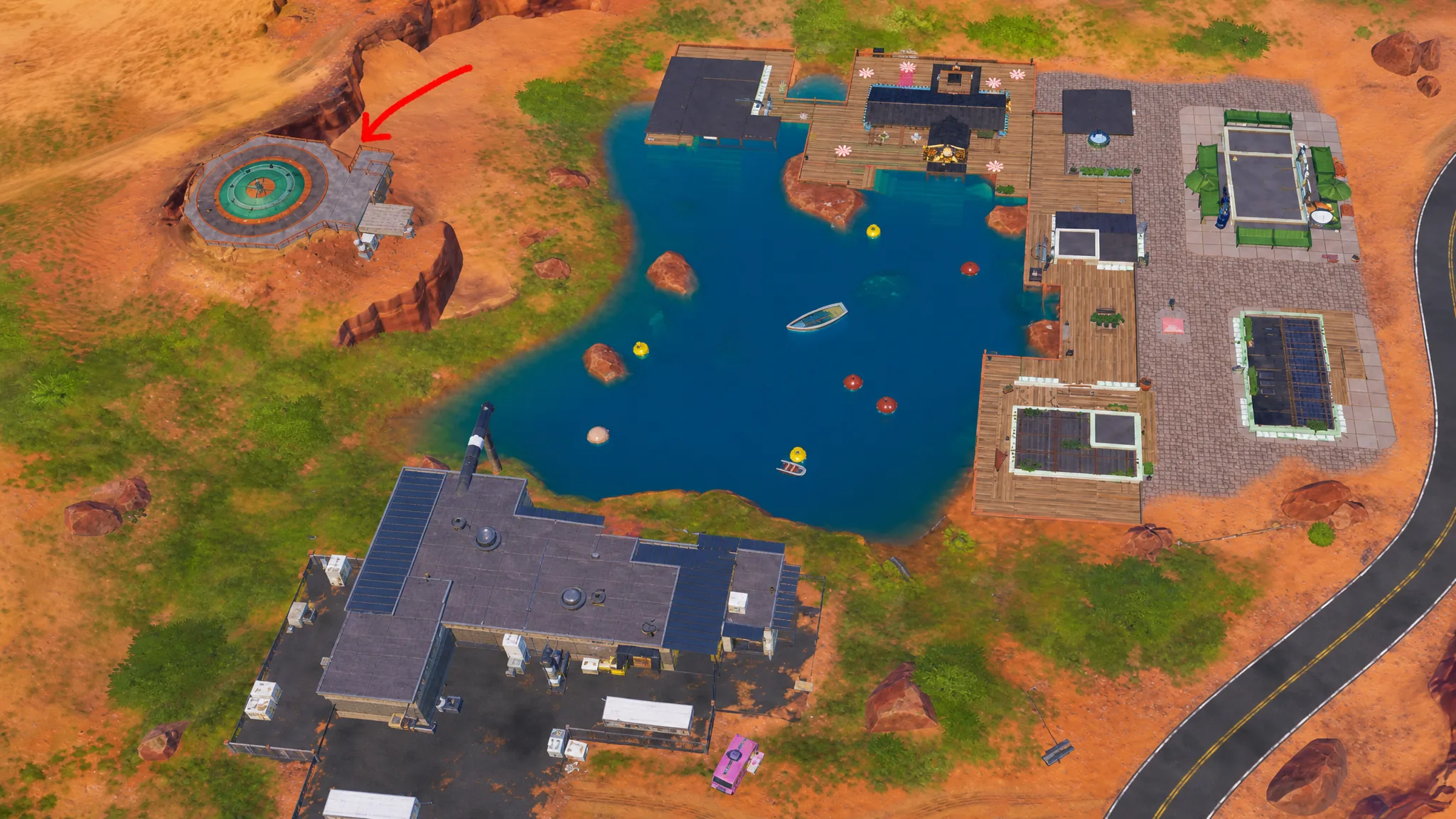 Top View Location of Lighthouse In Fortnite
