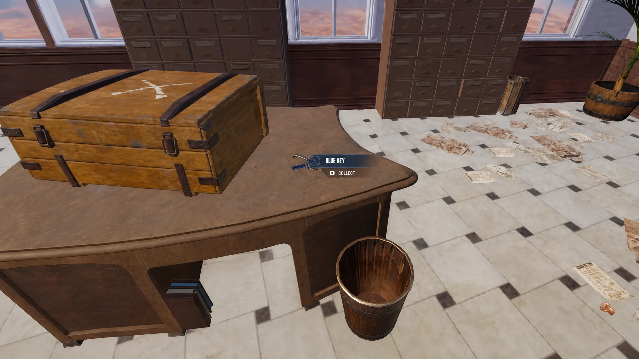 Blue Key resting on a desk inside the Kaizerplats mansion