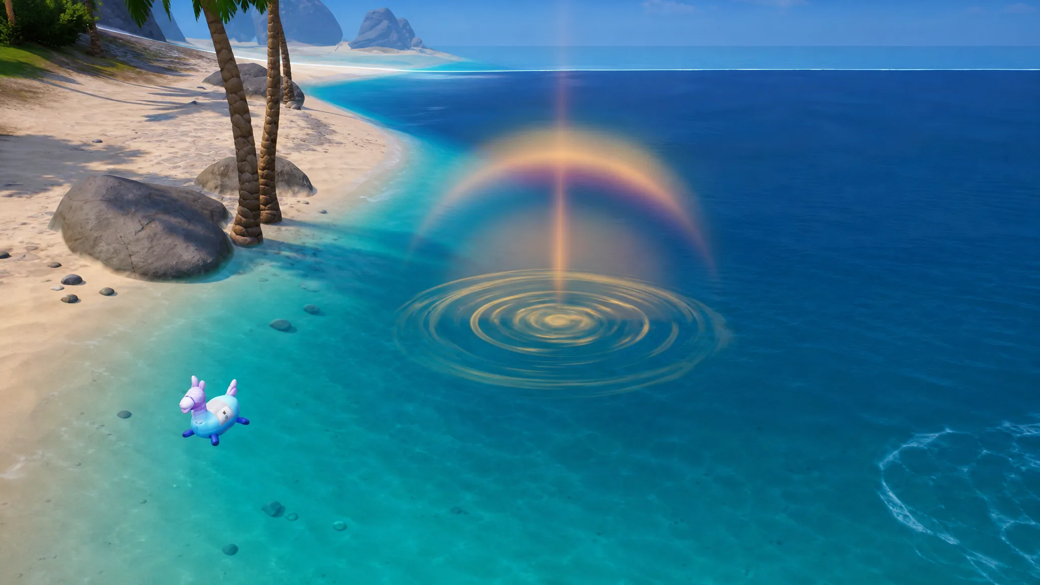 Golden Fishing Spots in the waters of the Fortnite Chapter 7 Season 3