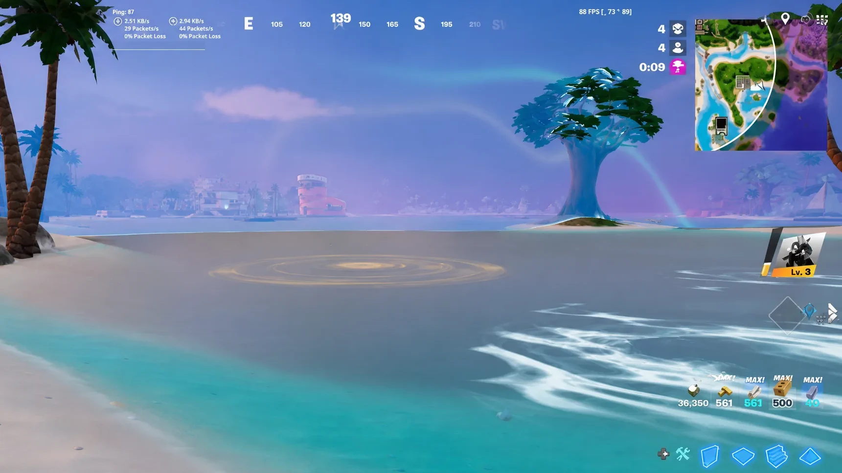 Fishing with an Enhanced Harpoon Gun at a Golden Fishing Spot
