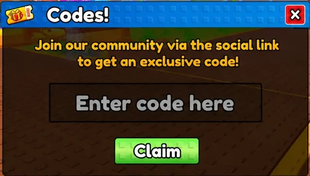 The Codes dialog with the code entry field and Claim button open in +1 Drain Water Per Click