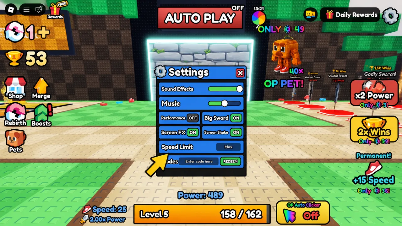 +1 Power Per Click the codes tab