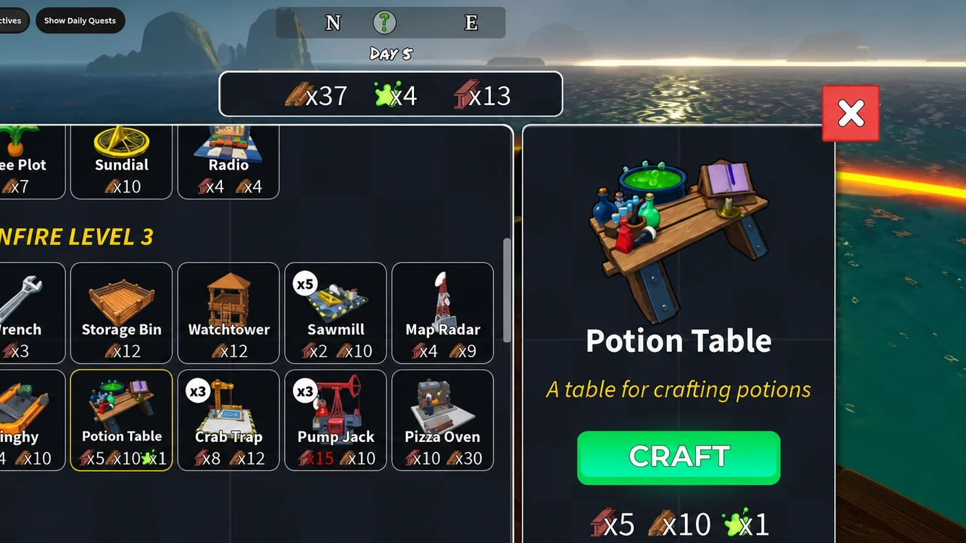 Potions in 100 Days at Sea