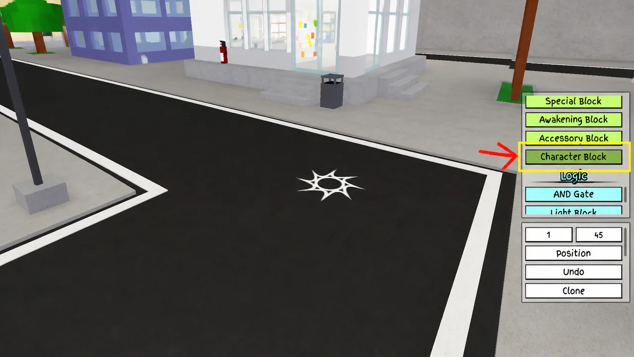 The Character Block Import Menu